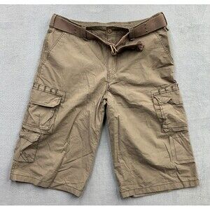 XRAY Cargo Shorts Mens Size 38X17 Light Brown Belted 100% Cotton